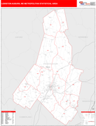 Lewiston-Auburn Metro Area Digital Map Red Line Style